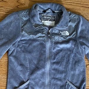 North Face girls gray fleece jacket